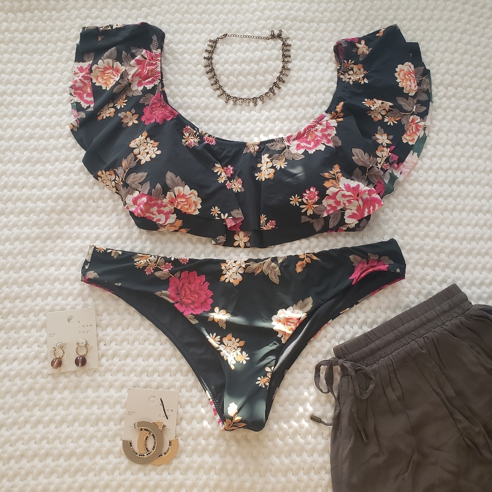 Anthropologie Radio Fiji Floral Swim Set